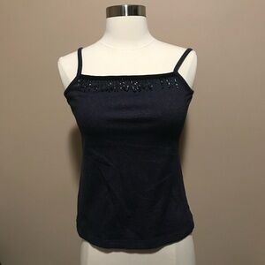 Chic Navy Women's Camisole with Beaded Detail
